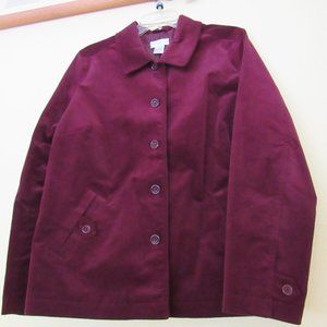 PRESWICK & MOORE SPORT VELOUR BURGUNDY PLUM BLAZER JACKET SIZE XL